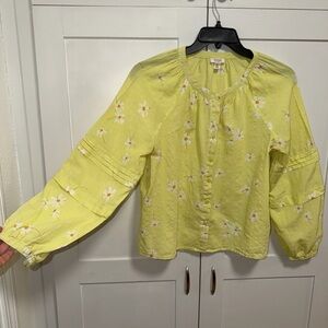 a.n.a Sunny Yellow Floral Blouse